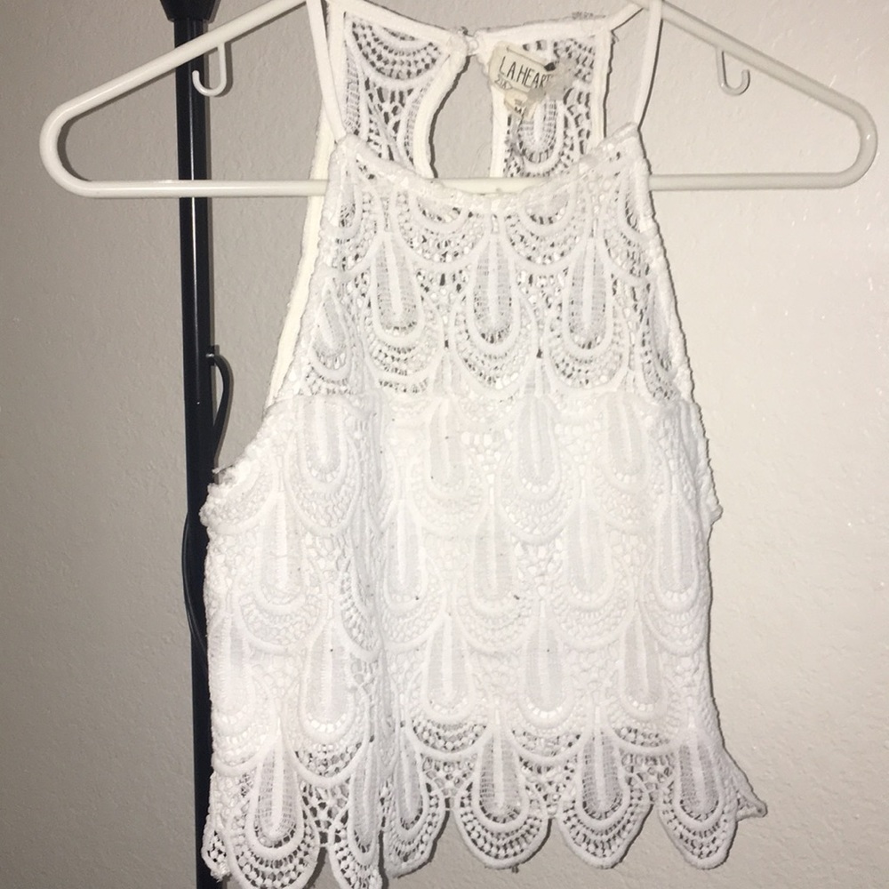 White cropped tank//halter top